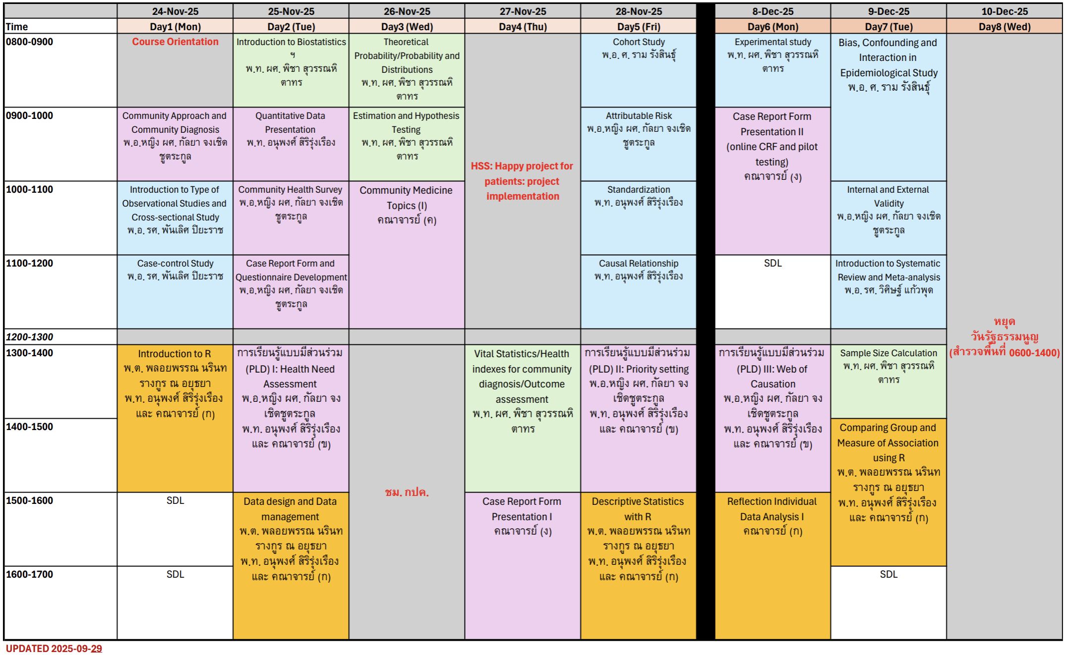 Agenda schedule 1